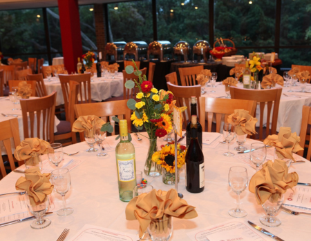 dining room set up for event