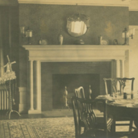 original fireplace in dining room